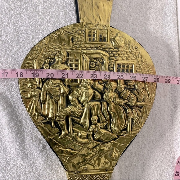 Vintage Antique Brass W Leather & Wood Decorative Bellows - Picture 14 of 16